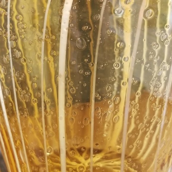 Murano Ice Bin Venini for Disaronno, Handblown Italian Art Glass, Amber & White - Picture 5 of 9